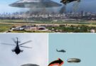 Mystery of UFO and helicopter captured by photographer (video).